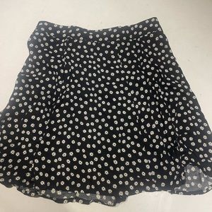 Reformation Black Floral Skirt